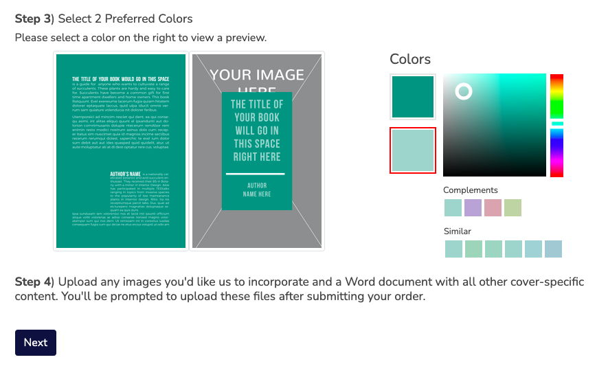 Create-a-Cover color picker